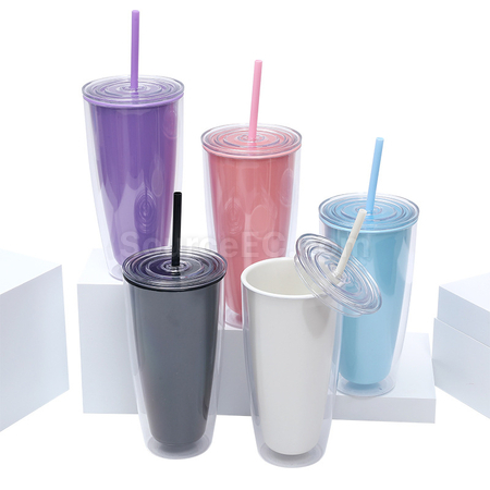 Customization Double-layer Straw Cup Corporate Gifts