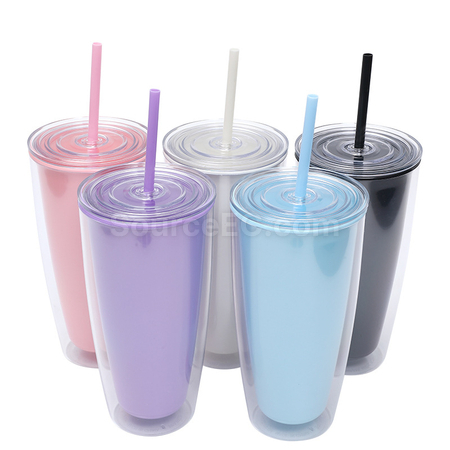 Customization Double-layer Straw Cup Corporate Gifts