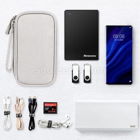 Customization Double-Layer Data Cable Mobile Power Earphone Storage Bag Corporate Gifts