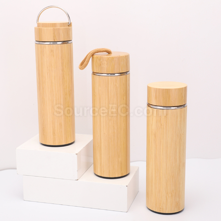 Customization Portable Bamboo Shell Thermos Cup With Cover Corporate Gifts