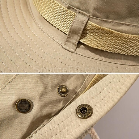 Customization Large Brim Sunscreen Sunshade Outdoor Drawstring Fisherman Hat Corporate Gifts