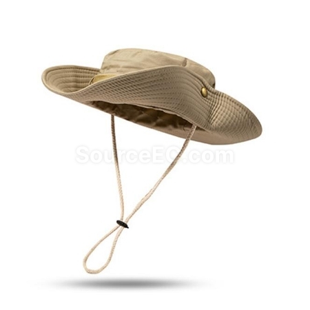 Customization Large Brim Sunscreen Sunshade Outdoor Drawstring Fisherman Hat Corporate Gifts