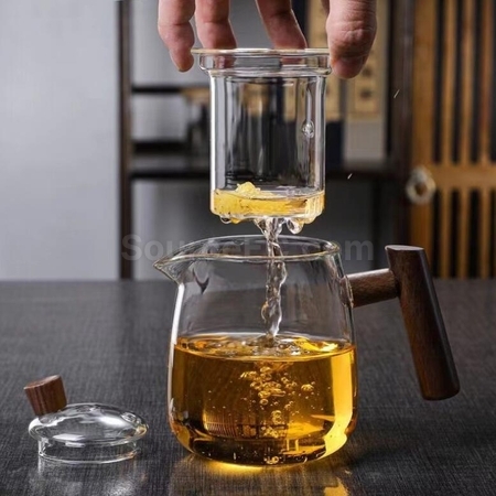 Customization Glass Heat-Resistant Tea And Water Separation Tea Set Corporate Gifts