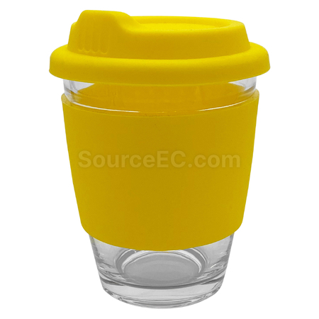 Customization Carlo Glass Coffee Cup - Silicone Band Corporate Gifts