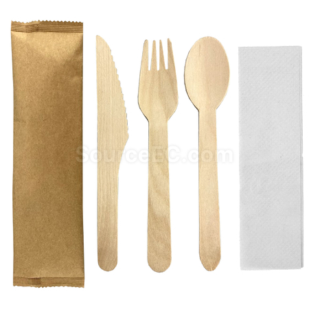 Customization 4pcs Wooden Cutlery Set Corporate Gifts