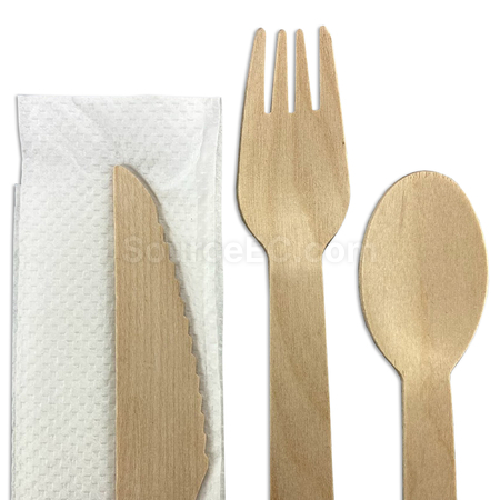 Customization 3pcs Wooden Cutlery Set Corporate Gifts