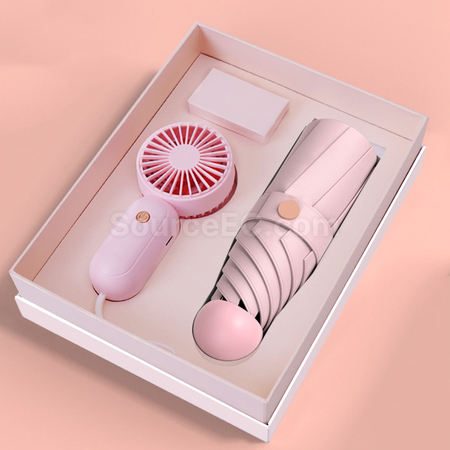 Customization Umbrella And Fan Gift Set Corporate Gifts