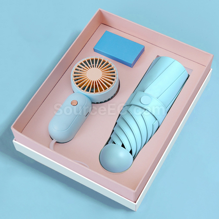 Customization Umbrella And Fan Gift Set Corporate Gifts