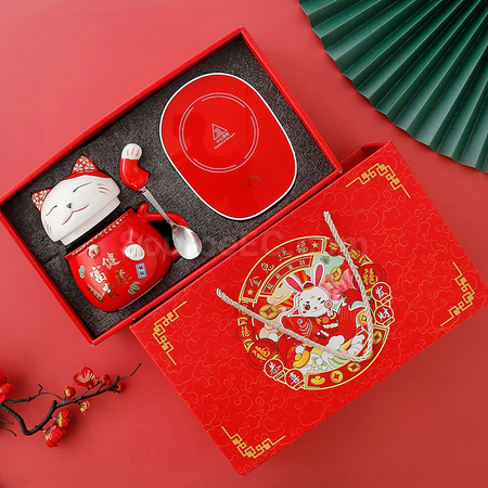 Customization Zhaocai Cat Ceramic Cup Corporate Gifts
