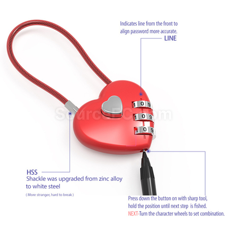 Customization Heart Password Lock Corporate Gifts