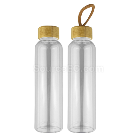 Customization 18.5OZ Nam-bamboo Lids PP Glass Bottle Corporate Gifts