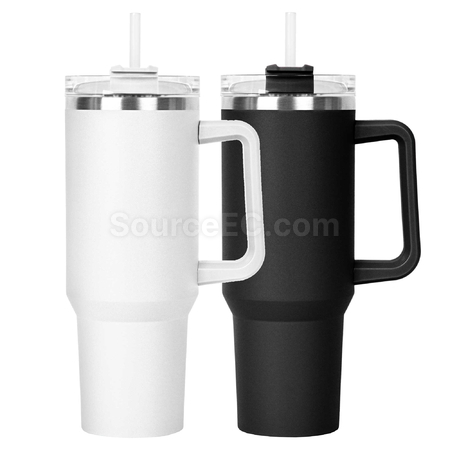 Customization 30OZ Double-layer Vacuum Stainless Steel Coffee Cup with PP Straw Corporate Gifts