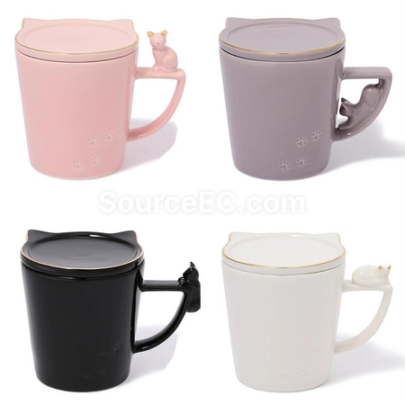 Customization Kitty Mug with Lid Corporate Gifts