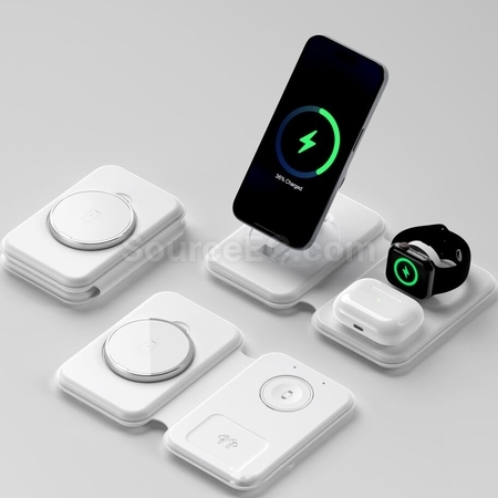 Customization Magnetic Folding Three-In-One Wireless Charger Corporate Gifts