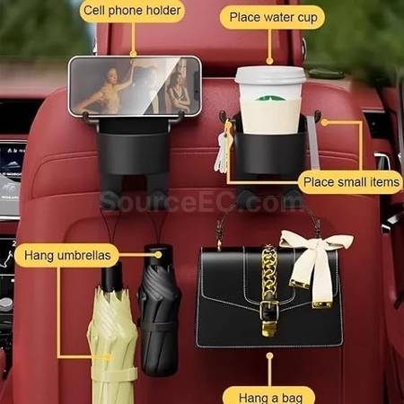 Customization Car Seat Headrest Cup Holder with Hooks Corporate Gifts