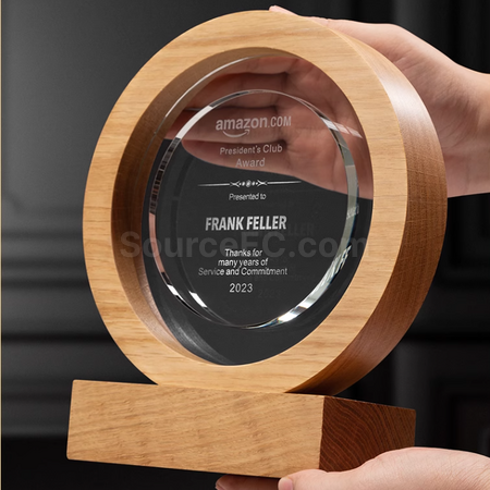 Customization Solid Wood Crystal Trophy Corporate Gifts