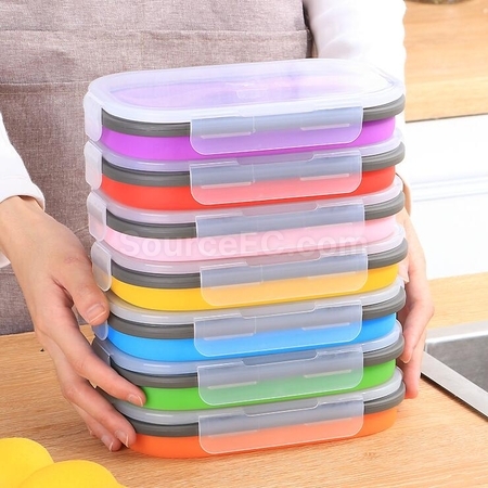 Customization Environmentally Friendly Silicone Folding Lunch Box(With Tableware) Corporate Gifts