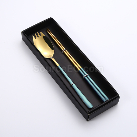 Customization 2-In-1 Spoon, Fork And Chopsticks Tableware Corporate Gifts