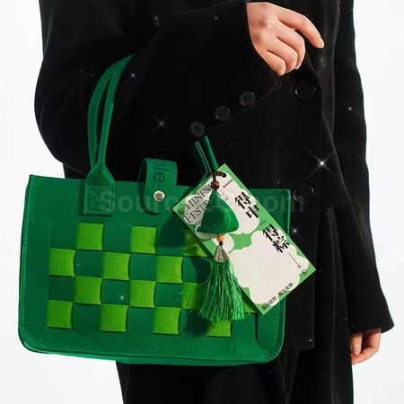 Customization Checkered Felt ToteBag Corporate Gifts