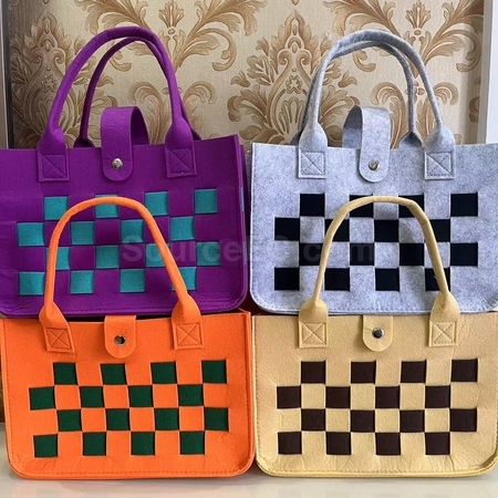 Customization Checkered Felt ToteBag Corporate Gifts