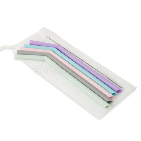 Customization Silicone Straw with Bag Corporate Gifts