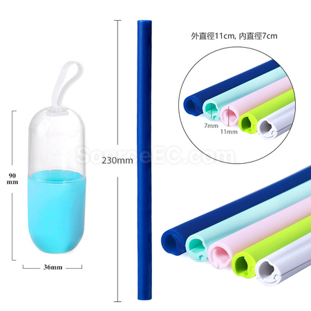 Customization Silicone Straw with Tube Corporate Gifts