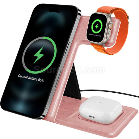 Customization Folding Wireless Charging Leather Phone Holder Corporate Gifts