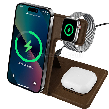 Customization Folding Wireless Charging Leather Phone Holder Corporate Gifts