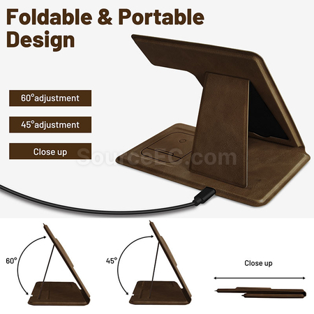 Customization Folding Wireless Charging Leather Phone Holder Corporate Gifts