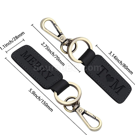 Customization PU Double Ring Key Chain Corporate Gifts