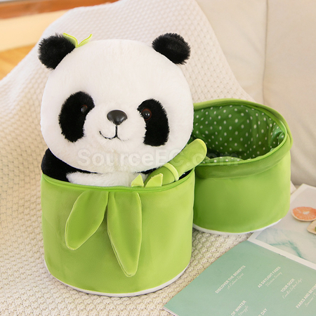 Customization Panda Hugging Bamboo Doll Corporate Gifts