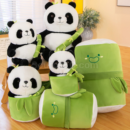 Customization Panda Hugging Bamboo Doll Corporate Gifts