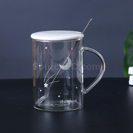 Customization Glass Cup With Lid Corporate Gifts