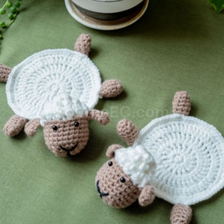 Customization Cute lamb knitted coaster Corporate Gifts