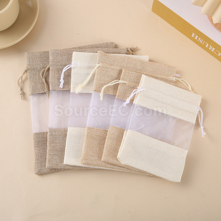 Customization Organza patchwork linen bundle pocket Corporate Gifts