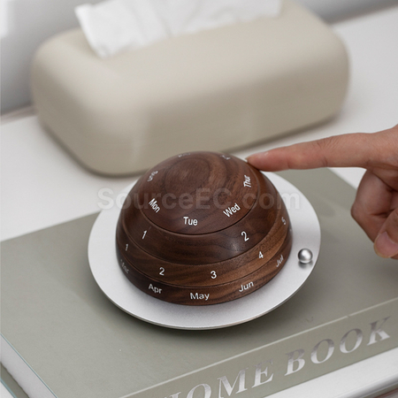 Customization Earth Shaped Wooden Calendar Corporate Gifts