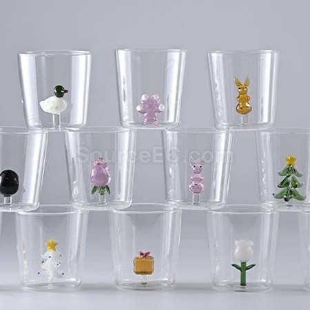 Customization 300ML High Borosilicate Juice Christmas Glass Corporate Gifts