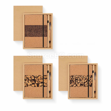 Customization Coffee grounds cork environmentally friendly notebook set Corporate Gifts