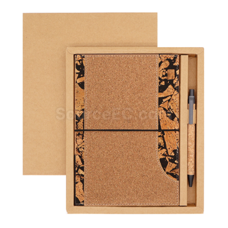 Customization Coffee grounds cork environmentally friendly notebook set Corporate Gifts