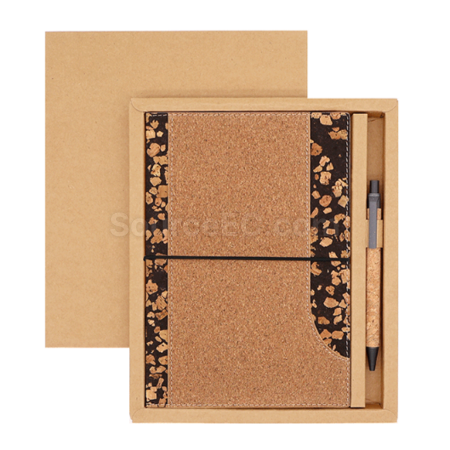 Customization Coffee grounds cork environmentally friendly notebook set Corporate Gifts