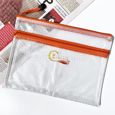 Customization PVC double-layer zipper file bag Corporate Gifts