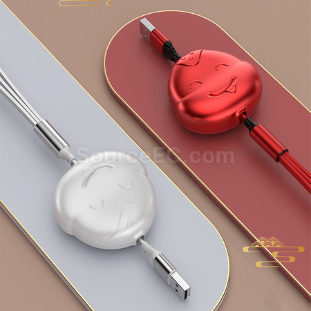 Customization 3 in 1 Retractable Quick Charge Data Line Corporate Gifts