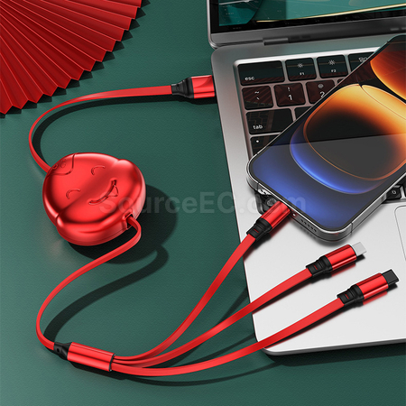 Customization 3 in 1 Retractable Quick Charge Data Line Corporate Gifts