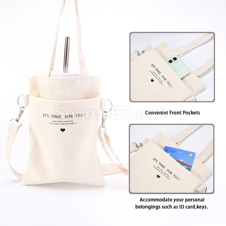 Customization Double Mouth Canvas Milk Tea Bag Corporate Gifts