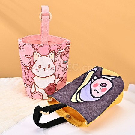 Customization Cotton Canvas Handheld Beverage Cup Bag Corporate Gifts