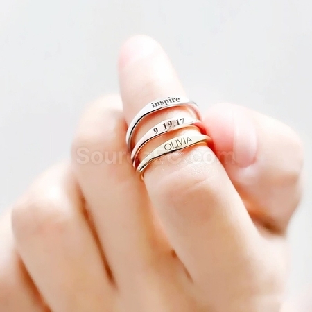 Customization Stainless Steel Couple Rings Corporate Gifts