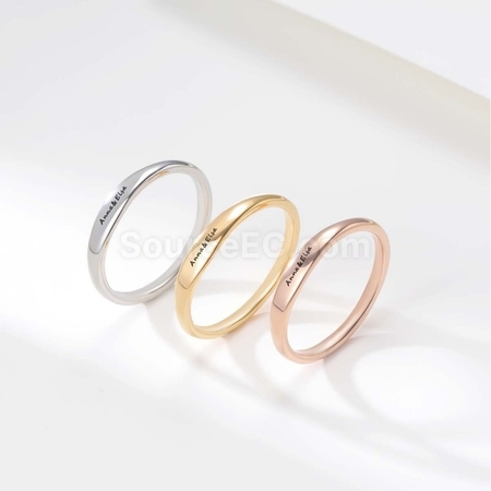 Customization Stainless Steel Couple Rings Corporate Gifts