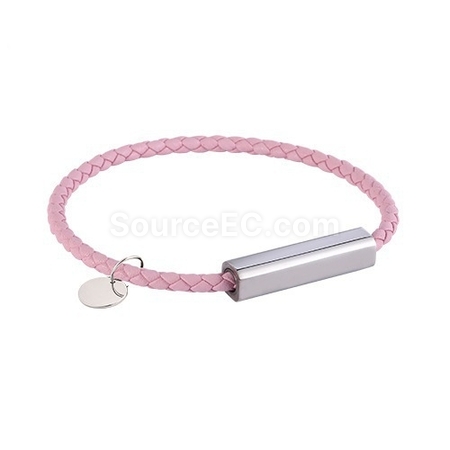 Customization Engraved Magnetic Buckle Leather Rope Bracelet Corporate Gifts