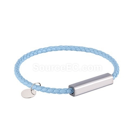 Customization Engraved Magnetic Buckle Leather Rope Bracelet Corporate Gifts