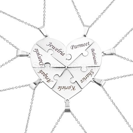 Customization Engraved Heart Puzzle Necklace Corporate Gifts